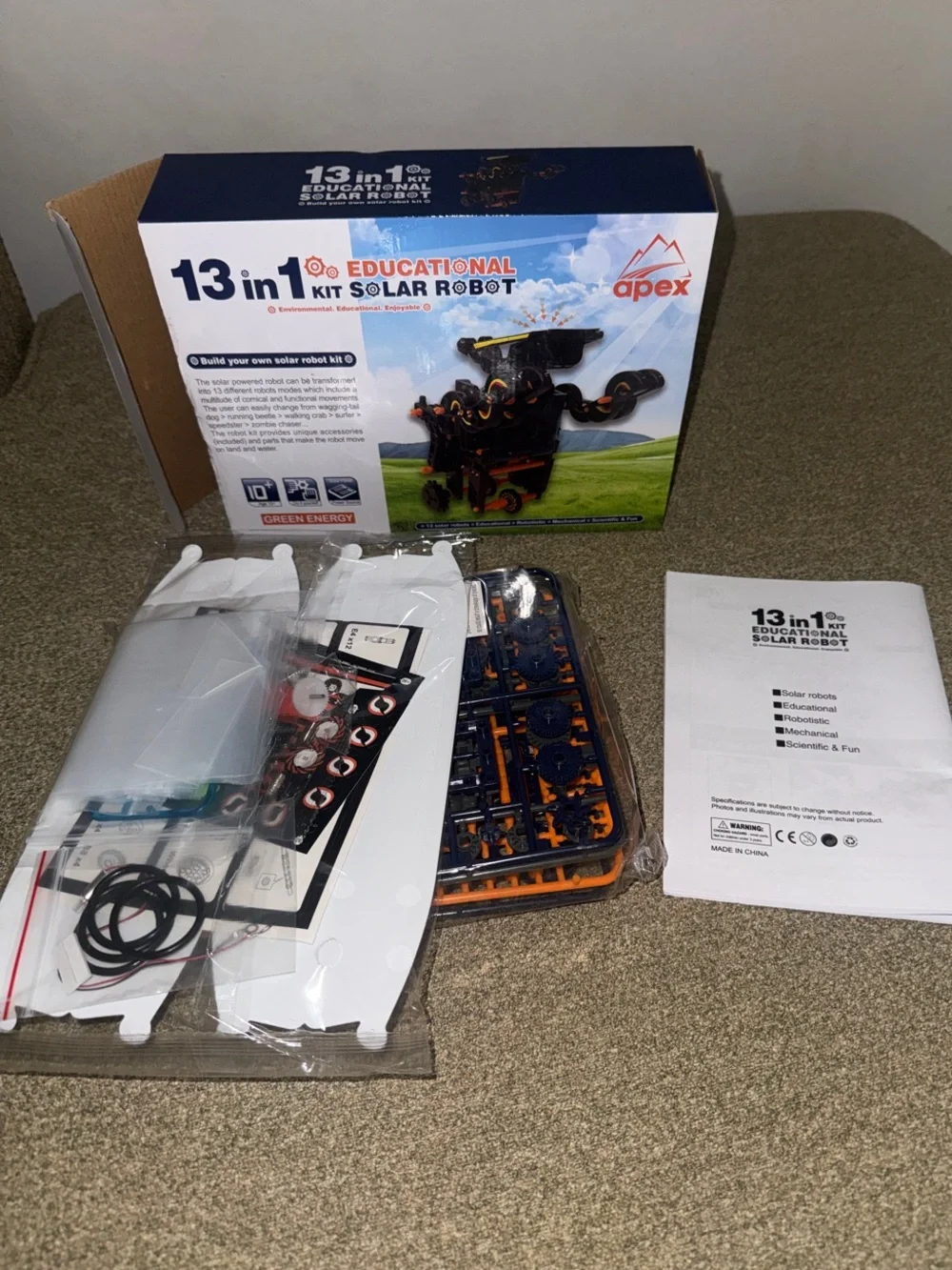 Apex 13 In 1 Kit Educational Solar Robot (new, open box)